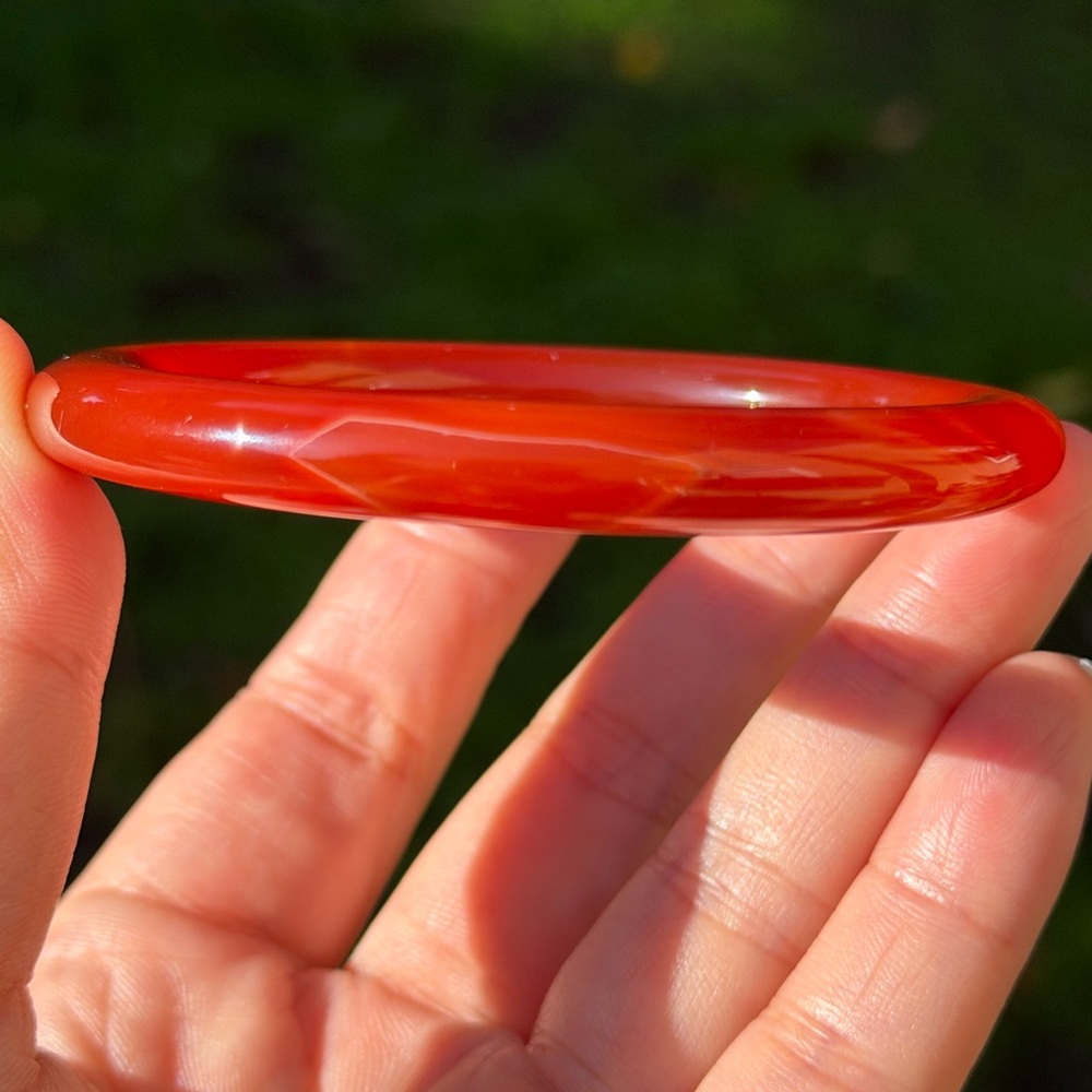 60.5mm inner diameter‎ skinny red carnelian bangle 0753